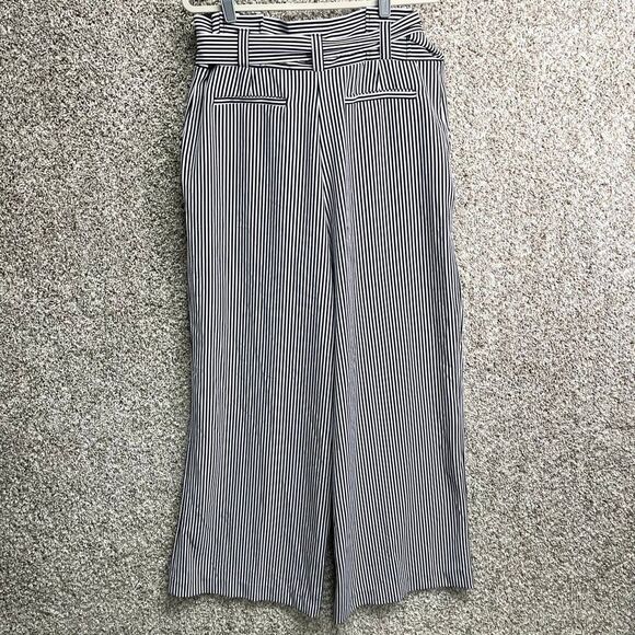 New York & Company Dress Pants Women’s 18 Navy Blue & White Striped Stretch Wide - Picture 5 of 8